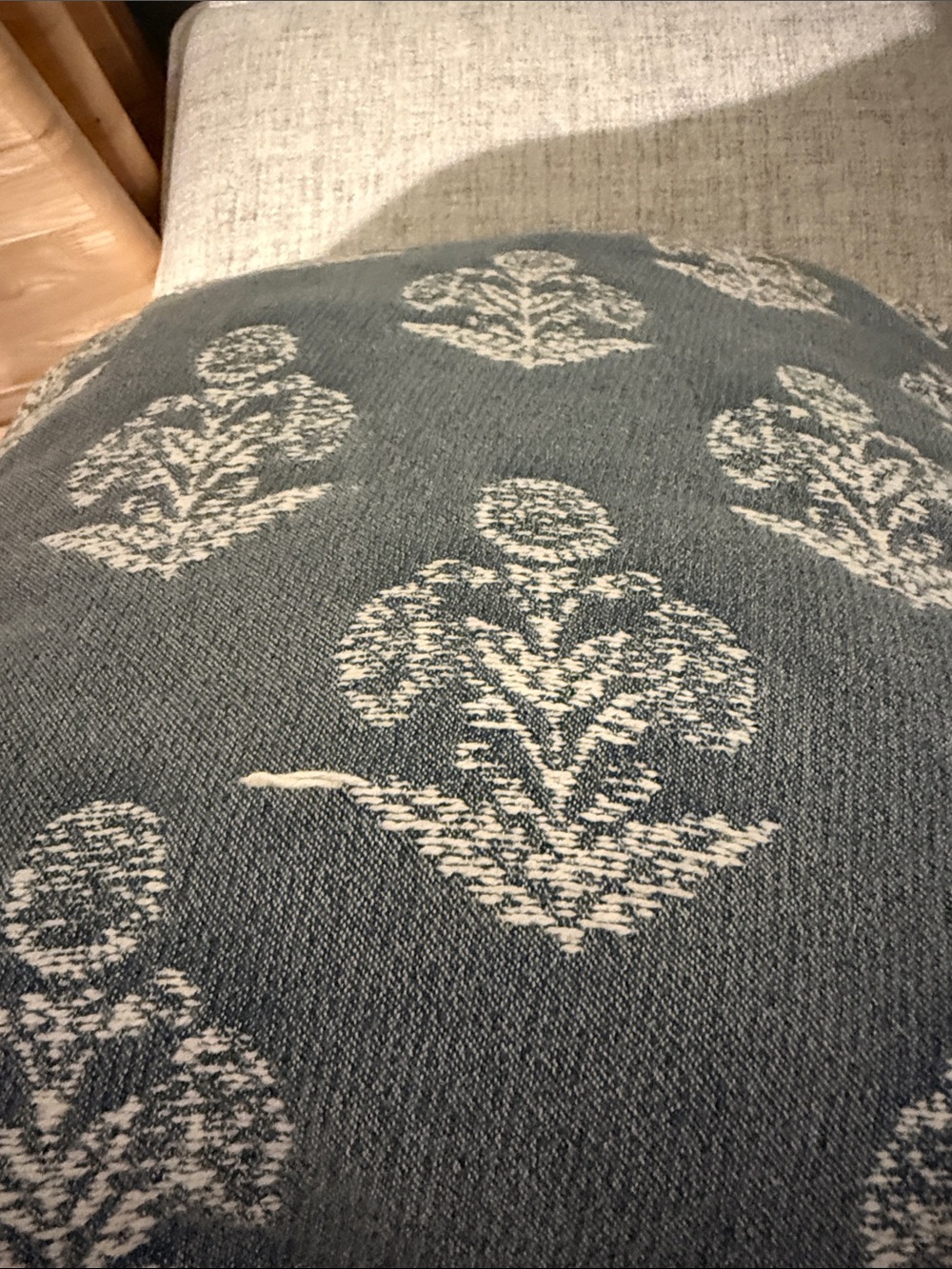Studio McGee 20x20 blue floral throw pillow - Picture 3 of 4